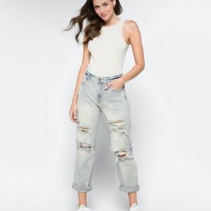 Casual Light Blue Boyfriend Jeans
